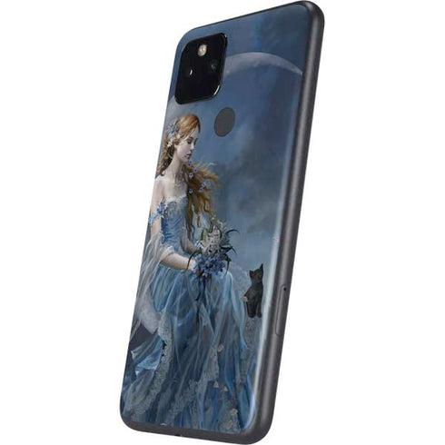 Fairy with Black Cat Sitting on Moon by Nene Thomas Google Pixel 5a Skin